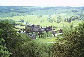 Chatsworth House and Estate viewed from behind the house